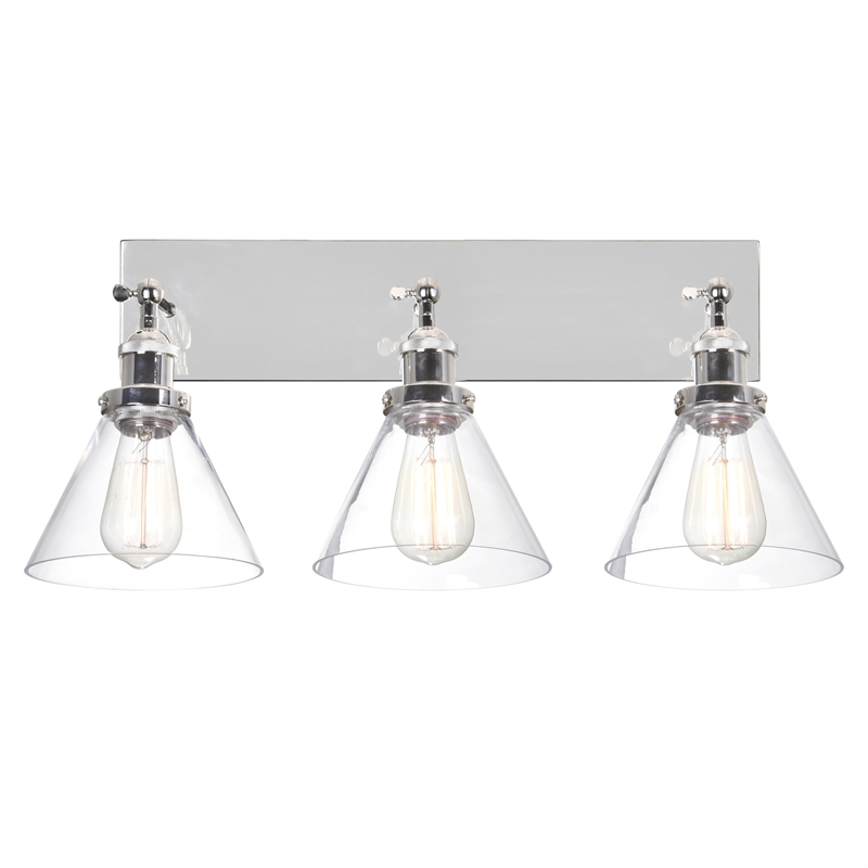 CWI Lighting Eustis 3 Light Metal Wall Sconce in Polished Nickel