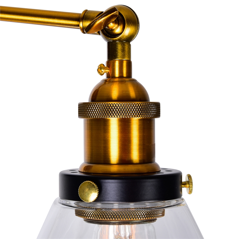 CWI Lighting Eustis 1 Light Contemporary Metal Wall Sconce in Black/Gold Brass