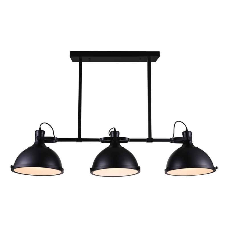 CWI Lighting Strum 3 Light Farmhouse Metal Island Chandelier in Black