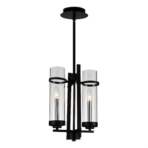 CWI Lighting Sierra 2 Light Up Contemporary Metal Mini Pendant in Black