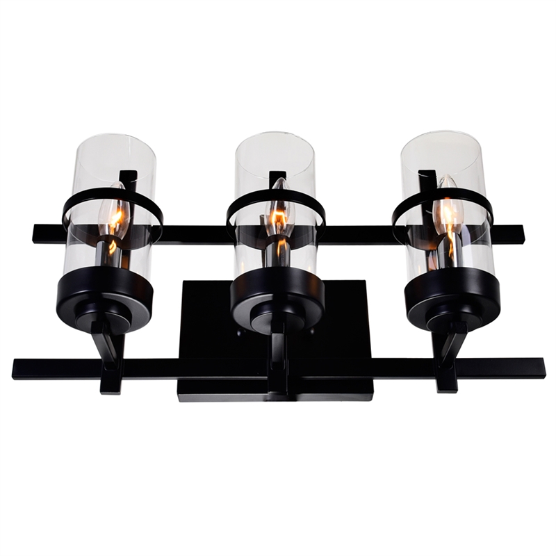 CWI Lighting Sierra 3 Light Contemporary Metal Wall Sconce in Black