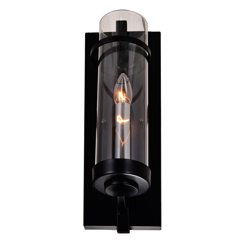 CWI Lighting Sierra 1 Light Contemporary Metal Wall Sconce in Black