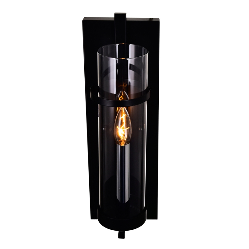 CWI Lighting Sierra 1 Light Contemporary Metal Wall Sconce in Black