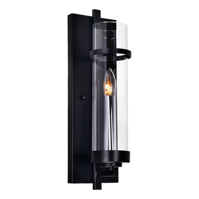 CWI Lighting Sierra 1 Light Contemporary Metal Wall Sconce in Black