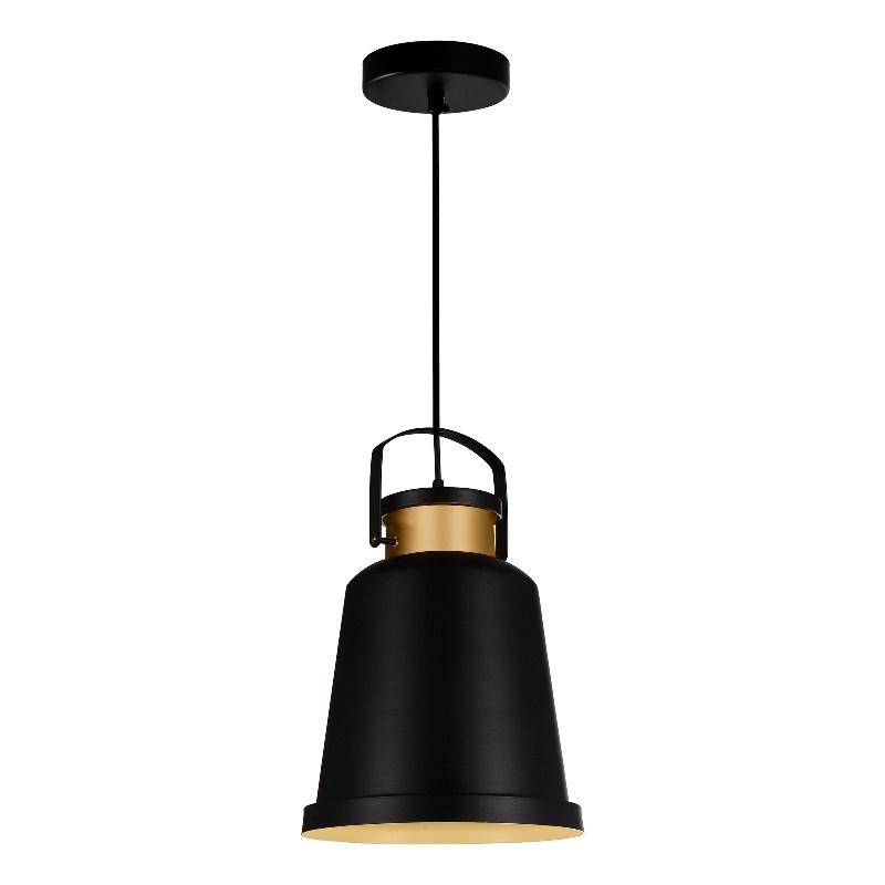 CWI Lighting Elisa 1 Light Down Contemporary Metal Pendant in Black