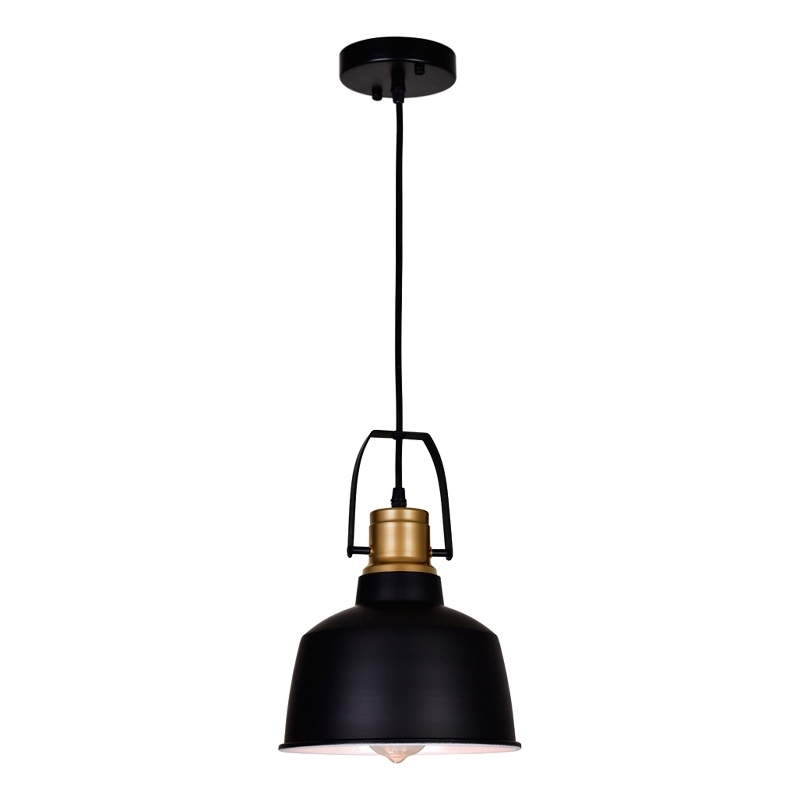CWI Lighting Elisa 1 Light Down Contemporary Metal Pendant in Black