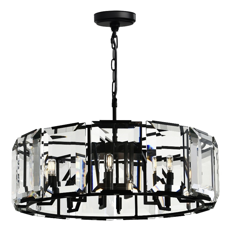 CWI Lighting Jacquet 12 Light Farmhouse Metal Chandelier in Black