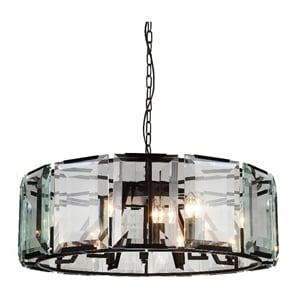 CWI Lighting Jacquet 18 Light Farmhouse Metal Chandelier in Black