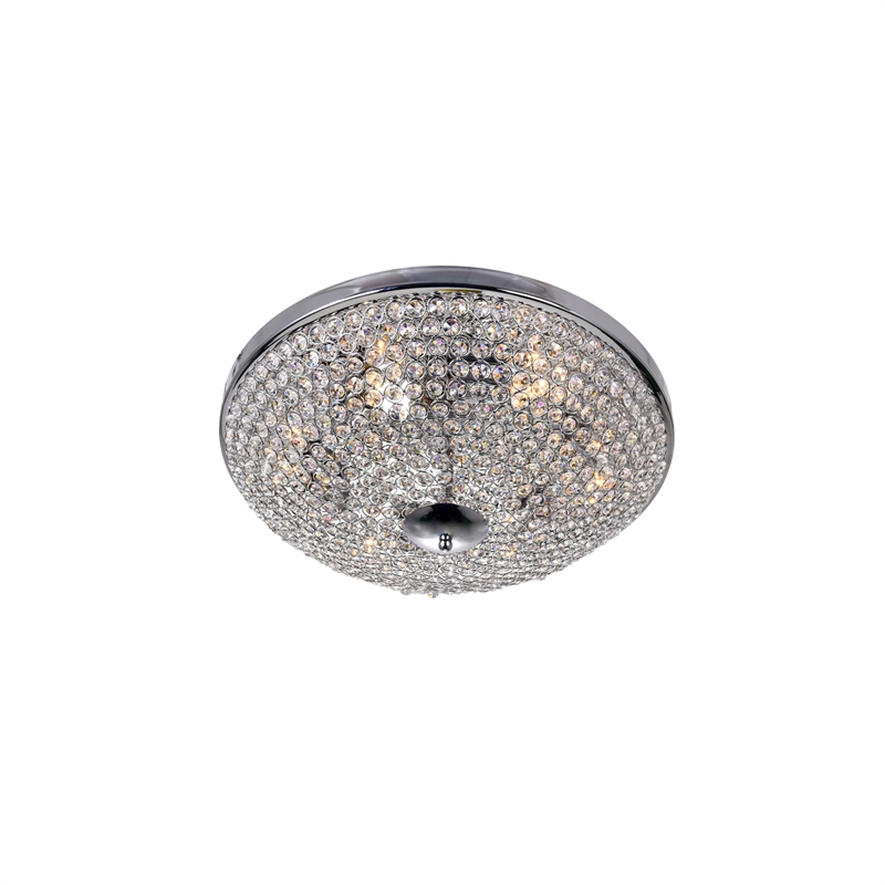 CWI Lighting Globe 6 Light Metal Bowl Indoor Flush Mount in Chrome