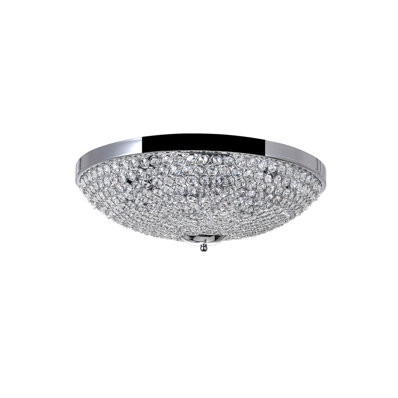 CWI Lighting Globe 6 Light Metal Bowl Indoor Flush Mount in Chrome