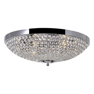 CWI Lighting Globe 6 Light Metal Bowl Indoor Flush Mount in Chrome