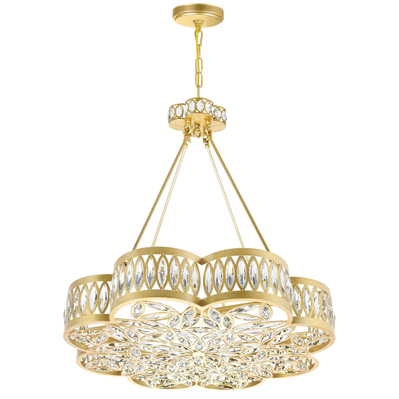 CWI Lighting 8 Light Metal Chandelier in Champagne Gold