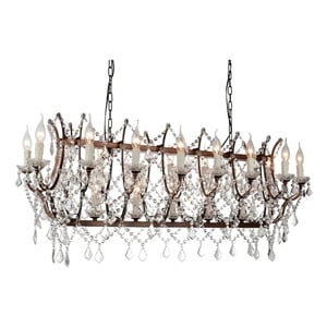 CWI Lighting Phraya 24 Light Up Contemporary Metal Chandelier in Light Brown