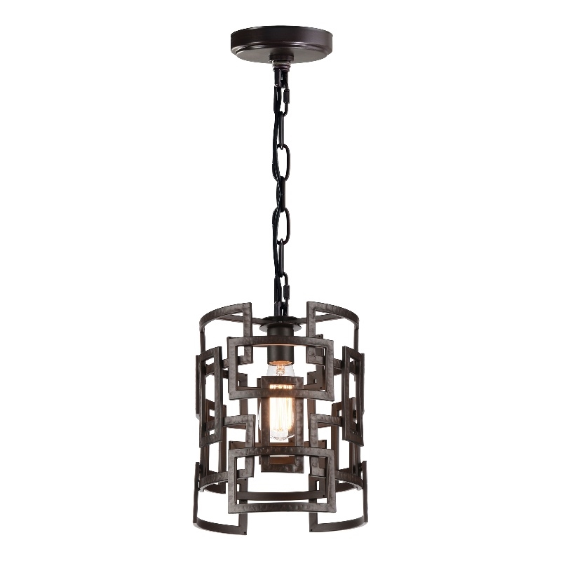 CWI Lighting Litani 1 Light Down Contemporary Metal Chandelier in Brown