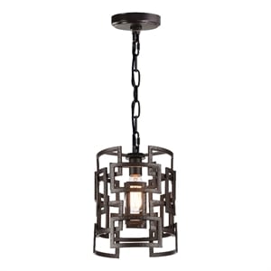 CWI Lighting Litani 1 Light Down Contemporary Metal Chandelier in Brown