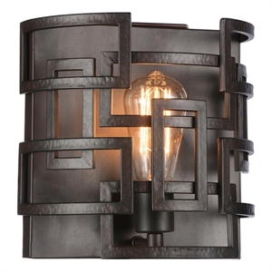 CWI Lighting Litani 1 Light Contemporary Metal Wall Sconce in Brown