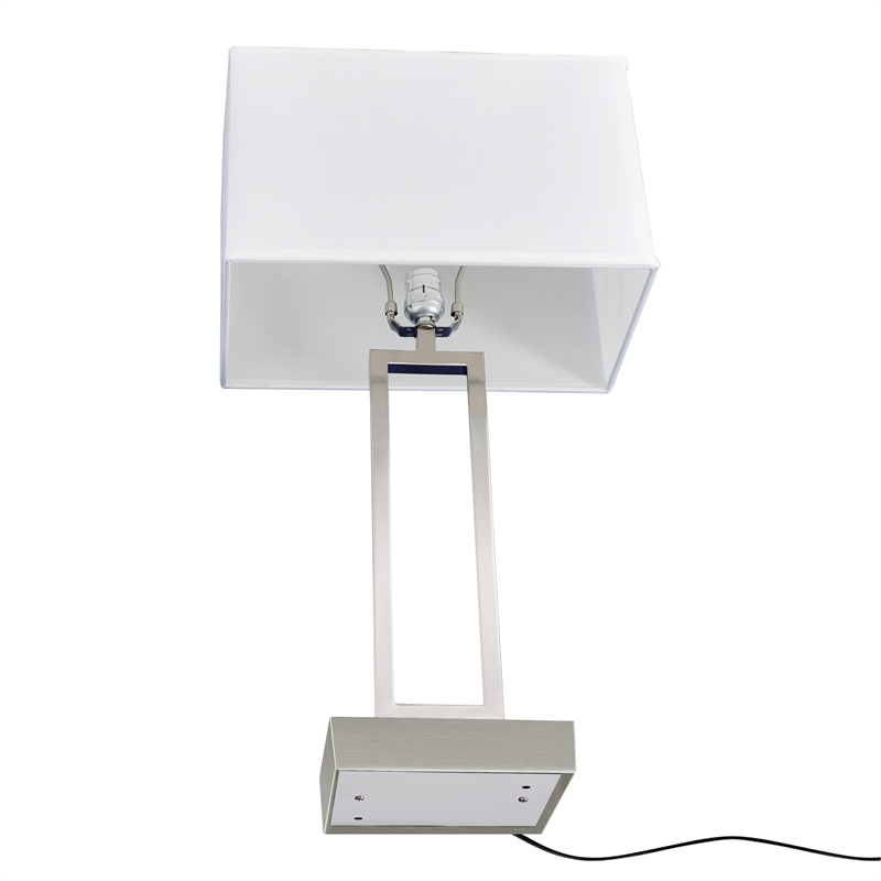 CWI Lighting Torren 1 Light Contemporary Metal Table Lamp in Satin Nickel