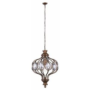 CWI Lighting Altair 1 Light Traditional Metal Chandelier in Antique Bronze