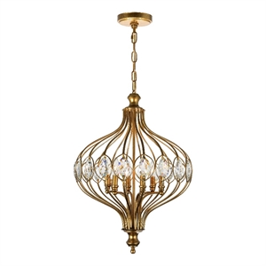 CWI Lighting Altair 6 Light Traditional Metal Chandelier in Antique Bronze
