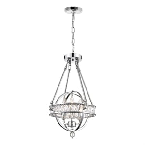 CWI Lighting Arkansas 3 Light Traditional Metal Mini Chandelier in Chrome