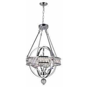 CWI Lighting Arkansas 4 Light Traditional Metal Chandelier in Chrome