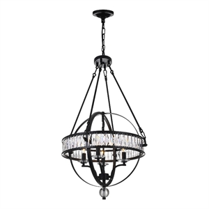CWI Lighting Arkansas 4 Light Traditional Metal Chandelier in Black