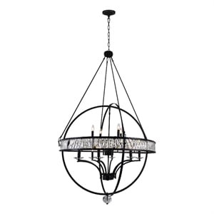 CWI Lighting Arkansas 12 Light Traditional Metal Chandelier in Black