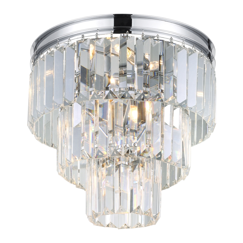 CWI Lighting Weiss 8 Light Transitional Metal Flush Mount in Chrome