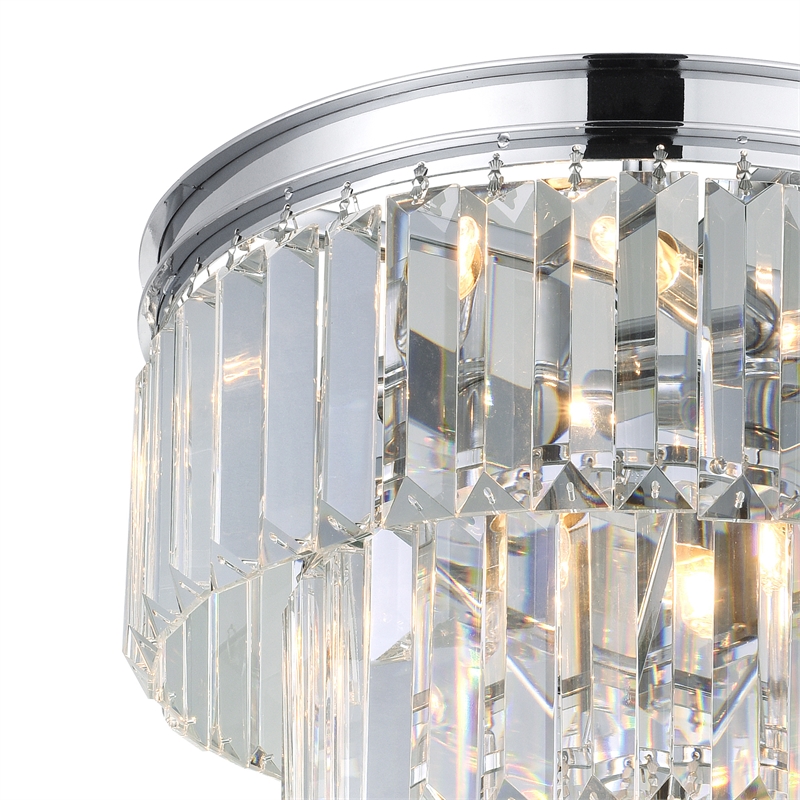 CWI Lighting Weiss 8 Light Transitional Metal Flush Mount in Chrome