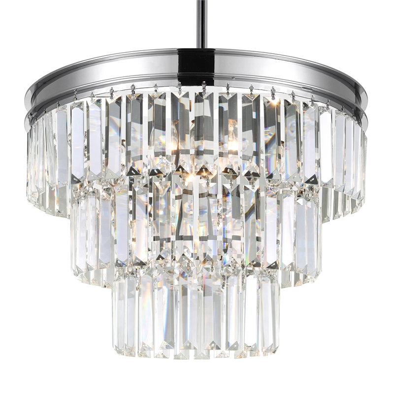 CWI Lighting Weiss 5 Light Down Transitional Metal Chandelier in Chrome
