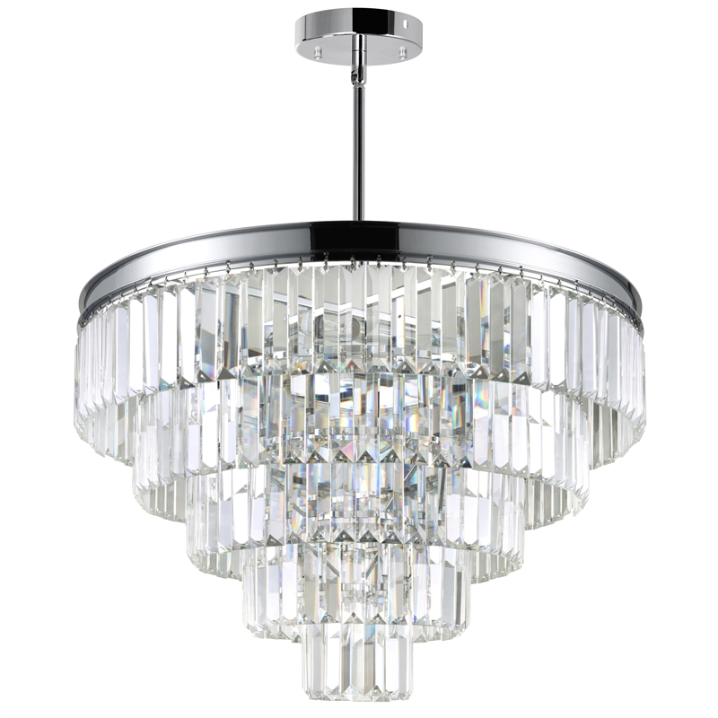 CWI Lighting Weiss 12 Light Down Transitional Metal Chandelier in Chrome