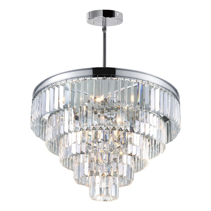 CWI Lighting Weiss 12 Light Down Transitional Metal Chandelier in Chrome