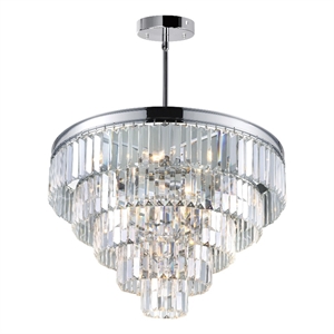 CWI Lighting Weiss 12 Light Down Transitional Metal Chandelier in Chrome