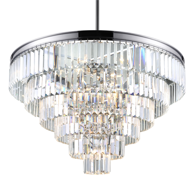 CWI Lighting Weiss 15 Light Down Transitional Metal Chandelier in Chrome
