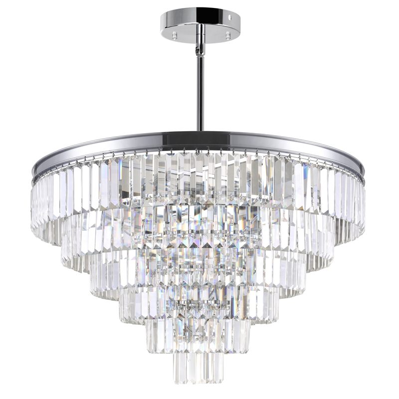 CWI Lighting Weiss 15 Light Down Transitional Metal Chandelier in Chrome