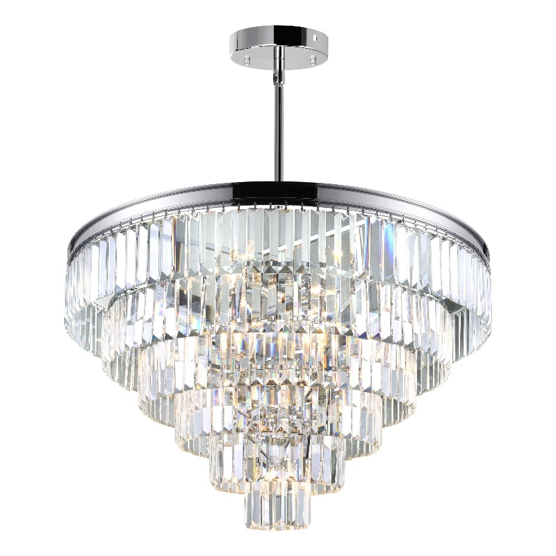 CWI Lighting Weiss 15 Light Down Transitional Metal Chandelier in Chrome
