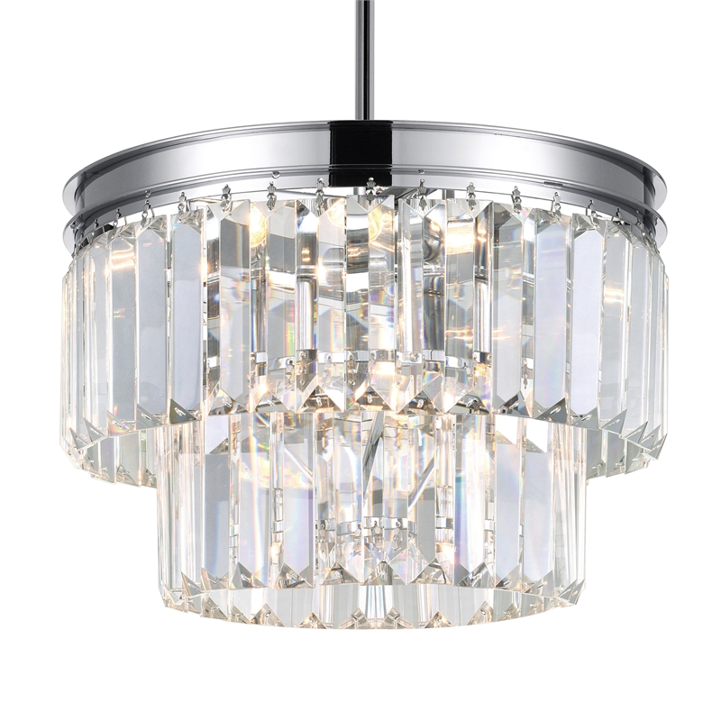CWI Lighting Weiss 5 Light Down Transitional Metal Mini Chandelier in Chrome