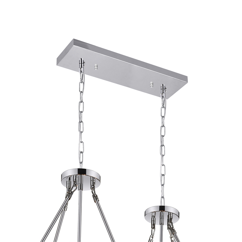 CWI Lighting Shalia 16 Light Traditional Metal Island Chandelier in Chrome