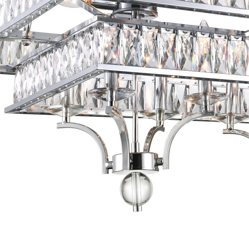 CWI Lighting Shalia 20 Light Traditional Metal Island Chandelier in Chrome