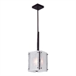 CWI Lighting Assunta 1 Light Contemporary Metal Pendant in Black