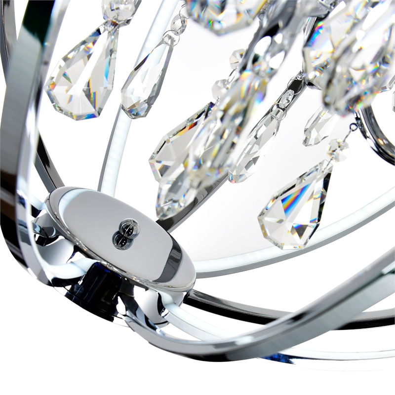 CWI Lighting Abia 5 Light Up Contemporary Metal Chandelier in Chrome