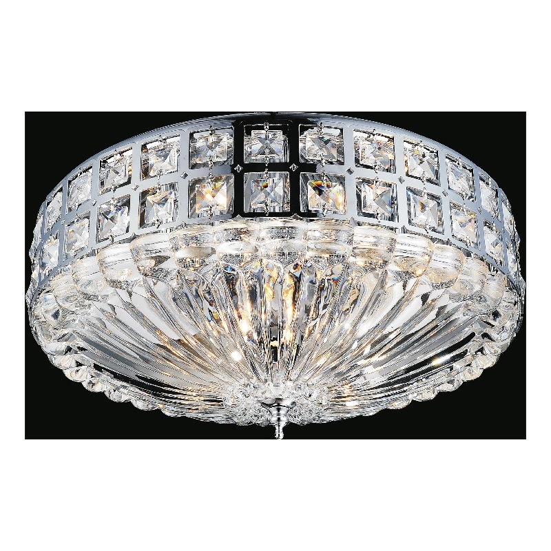 CWI Lighting Bloome 6 Light Contemporary Metal Bowl Flush Mount in Chrome