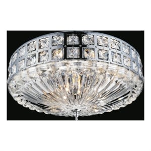 CWI Lighting Bloome 6 Light Contemporary Metal Bowl Flush Mount in Chrome