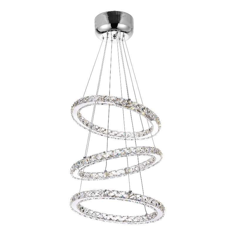 CWI Lighting Ring Transitional Metal LED Chandelier in Chrome
