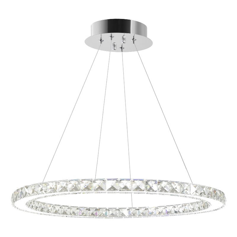 CWI Lighting Ring 1 Light Integrated LED Metal Chandelier in Chrome