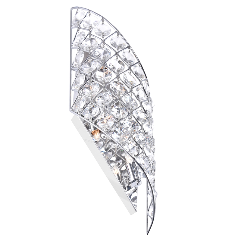 CWI Lighting Chique 4 Light Transitional Metal Wall Light in Chrome