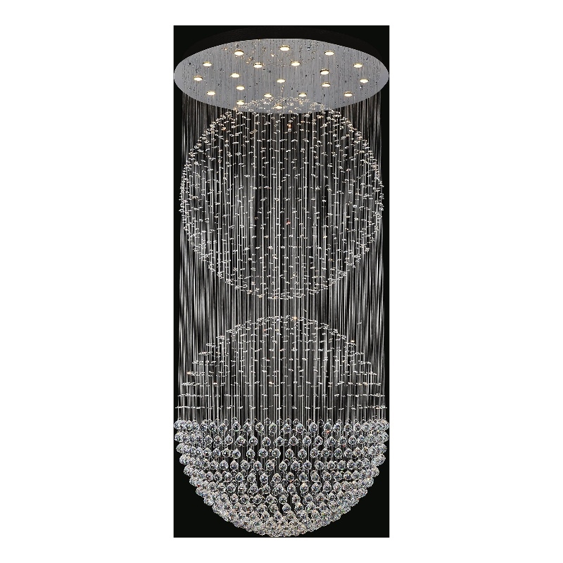 CWI Lighting Double Sphere 21 Light Metal Flush Mount in Chrome