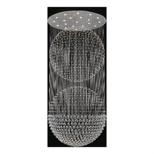 CWI Lighting Double Sphere 21 Light Metal Flush Mount in Chrome