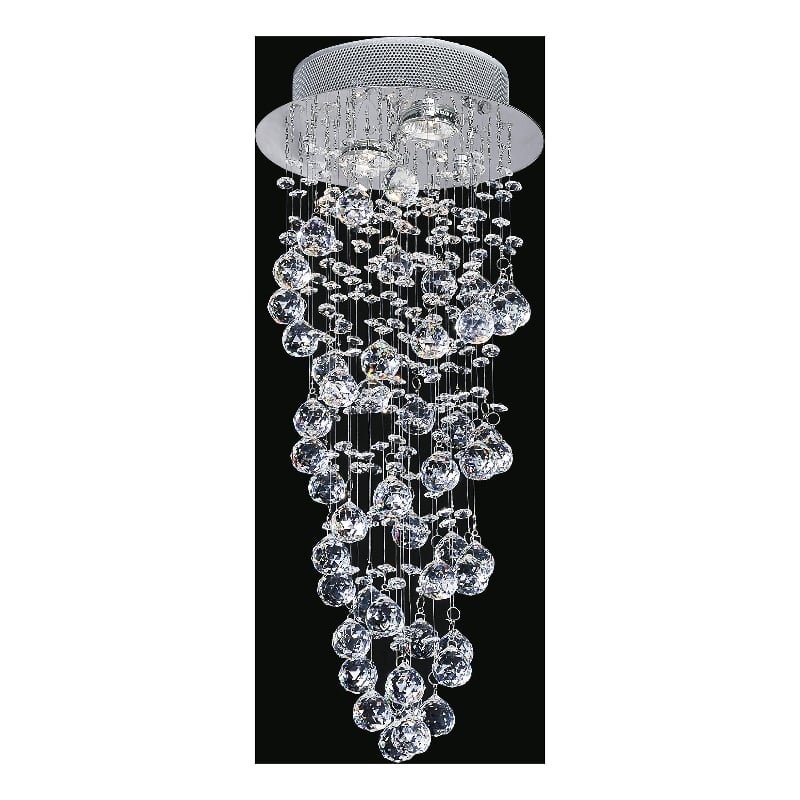 CWI Lighting Double Spiral 2 Light Metal Flush Mount in Chrome