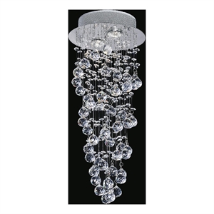 CWI Lighting Double Spiral 2 Light Metal Flush Mount in Chrome